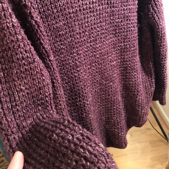 Free People chunky, burgundy cowl-neck sweater - Picture 3 of 8